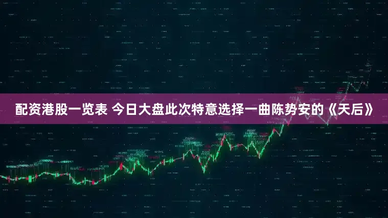 配资港股一览表 今日大盘此次特意选择一曲陈势安的《天后》